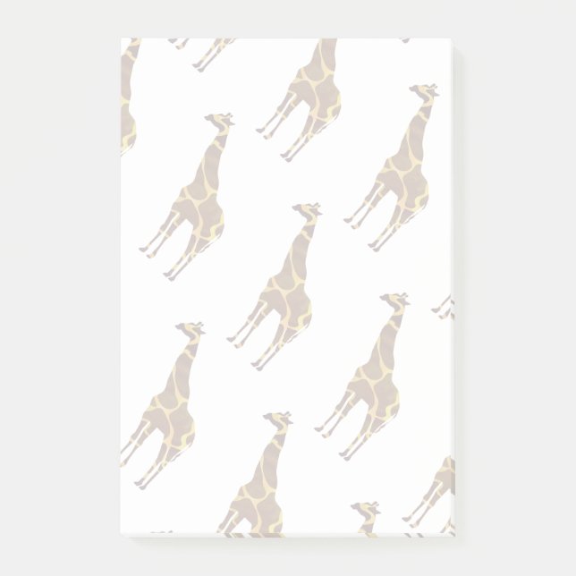 Giraffe Brown and Yellow Silhouette Post-it Notes (Front)