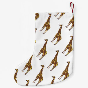 Giraffe Brown and Yellow Silhouette Small Christmas Stocking