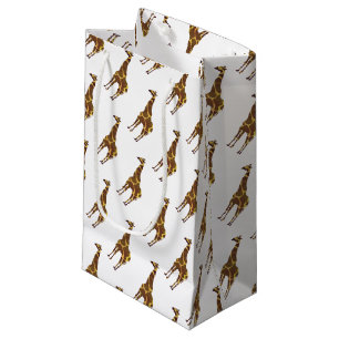 Giraffe Brown and Yellow Silhouette Small Gift Bag