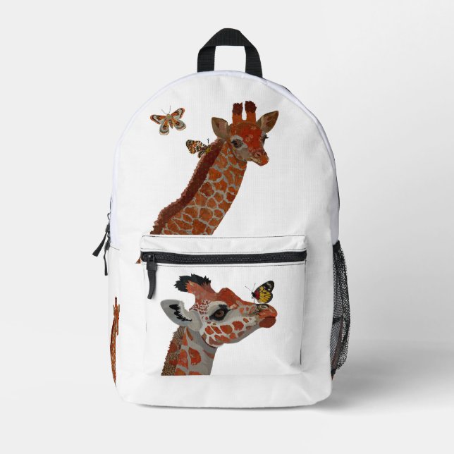 GIRAFFE & BUTTERFLIES PRINTED BACKPACK (Front)