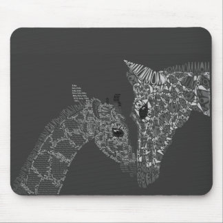 Giraffe Calligram Mouse Mat