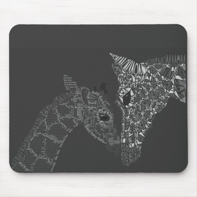 Giraffe Calligram Mouse Mat (Front)