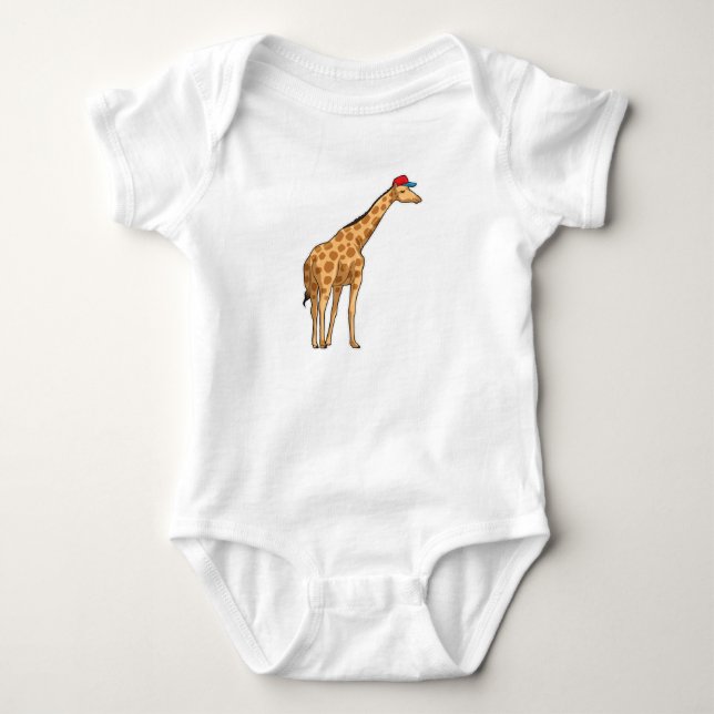 Giraffe Cap Baby Bodysuit (Front)