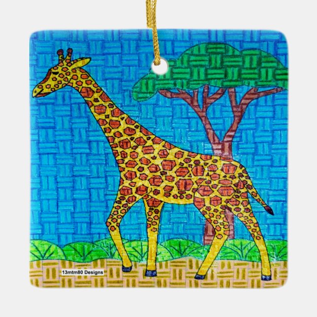 Giraffe - Ceramic Ornament (Front)