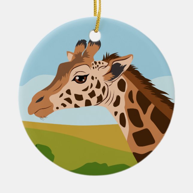 Giraffe Ceramic Tree Decoration (Front)