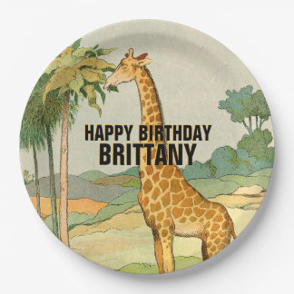 Giraffe Children's Birthday Paper Plate