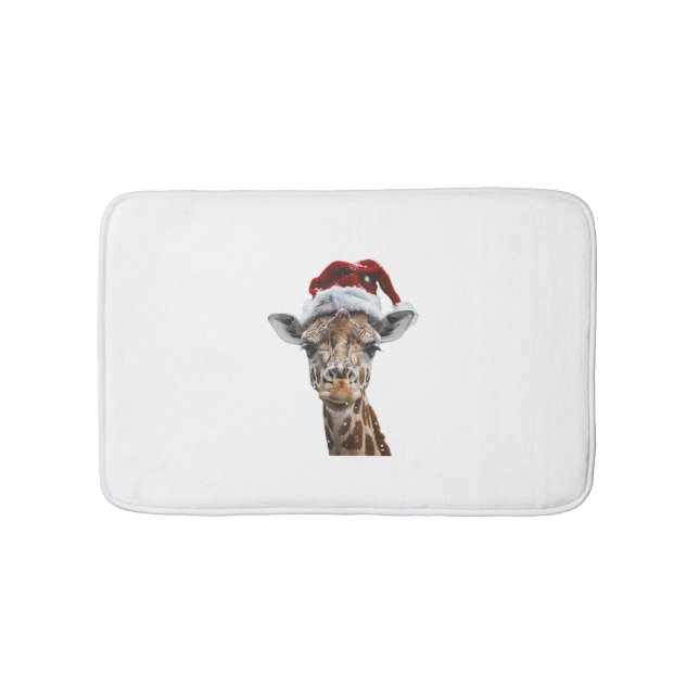 Giraffe Christmas   Bath Mat (Front)