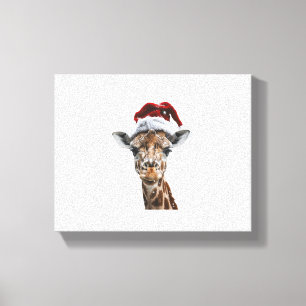 Giraffe Christmas Canvas Print
