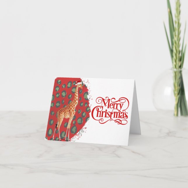 Giraffe Christmas Card (Front)