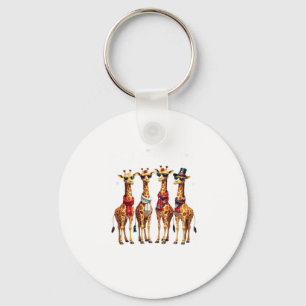 Giraffe Christmas Chic Oversized T-Shirt Key Ring