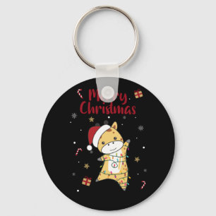 Giraffe Christmas Giraffes Winter Animals Key Ring