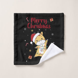 Giraffe Christmas Giraffes Winter Animals Wash Clo Cloth