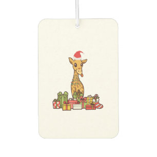 Giraffe Christmas Lights Santa Hat Xmas Gift Car Air Freshener