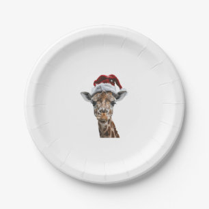 Giraffe Christmas Paper Plate