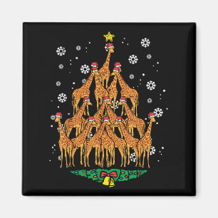 Giraffe Christmas Tree Animal Xmas Women Men  Magnet