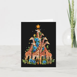 Giraffe Christmas Tree Cute Giraffe Lovers Xmas Ho Card