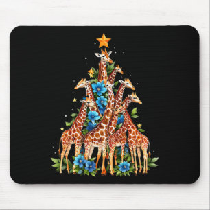 Giraffe Christmas Tree Cute Giraffe Lovers Xmas Ho Mouse Mat