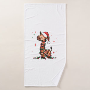 Giraffe Christmas Tree Giraffe Xmas Tree Women & B Bath Towel