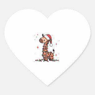 Giraffe Christmas Tree Giraffe Xmas Tree Women & B Heart Sticker