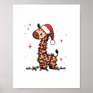 Giraffe Christmas Tree Giraffe Xmas Tree Women & B Poster