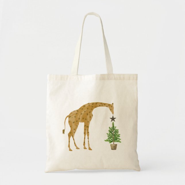 Giraffe Christmas Tree Tote Bag (Front)