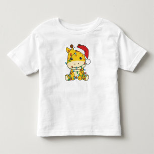 Giraffe Christmas Winter Animals Holiday Giraffes Toddler T-Shirt