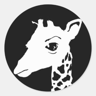 giraffe classic round sticker