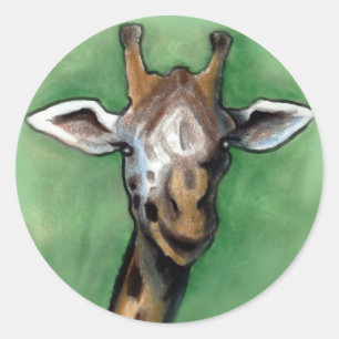 Giraffe Classic Round Sticker