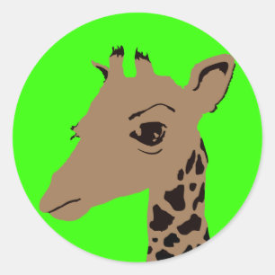 giraffe classic round sticker