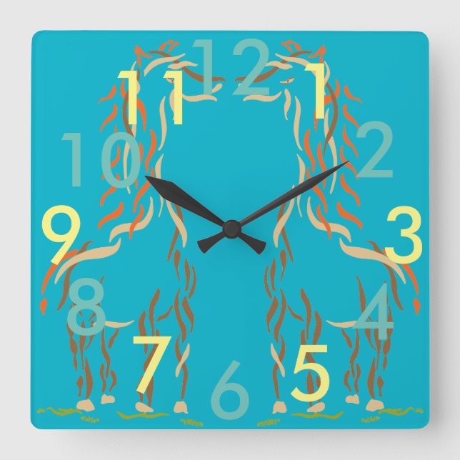 Giraffe Clock Fun Cute Animals Modern Artsy Gift 5 (Front)