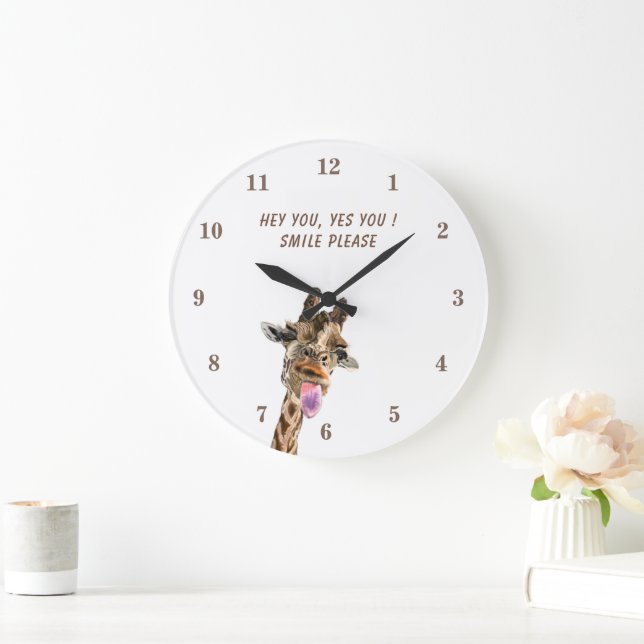  Giraffe Clock Funny Gift - Custom Text (Home)
