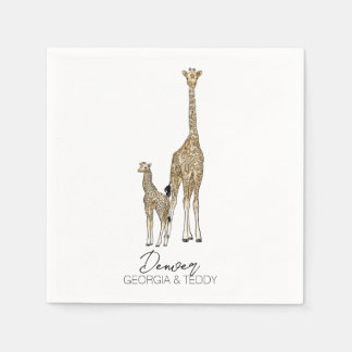 giraffe cocktail napkin