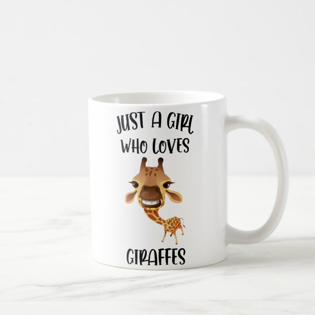 Giraffe Coffee Mug, Just A Girl Who Loves Giraffes Mug (Right)