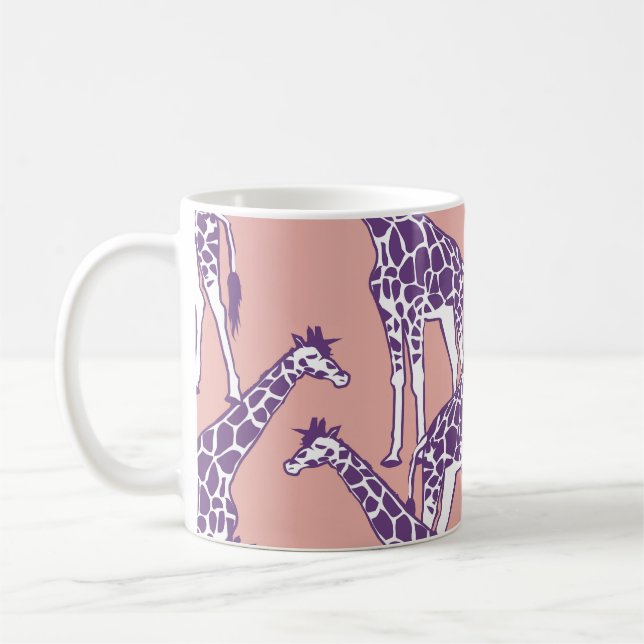 Giraffe Colourful Spots Vintage Safari Illustratio Coffee Mug (Left)