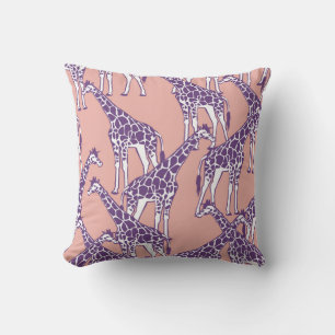 Giraffe Colourful Spots Vintage Safari Illustratio Cushion