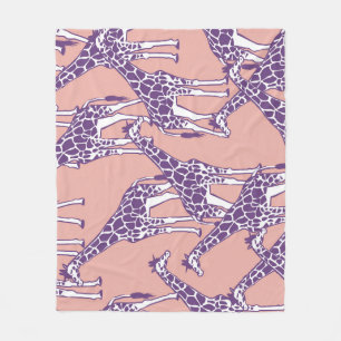 Giraffe Colourful Spots Vintage Safari Illustratio Fleece Blanket