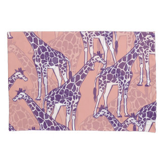 Giraffe Colourful Spots Vintage Safari Illustratio Pillowcase