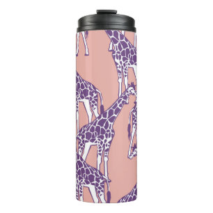Giraffe Colourful Spots Vintage Safari Illustratio Thermal Tumbler