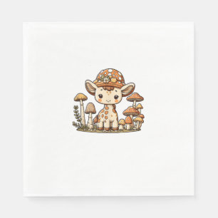 Giraffe Cottagecore Mushroom _1 Napkin