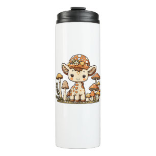 Giraffe Cottagecore Mushroom _1 Thermal Tumbler