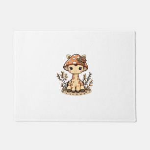 Giraffe Cottagecore Mushroom  Doormat