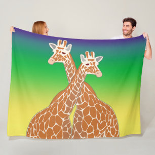 Giraffe Couple Fleece Blanket