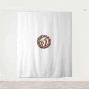 Giraffe Couple Illustration Giraffe Lovers _1 Tapestry