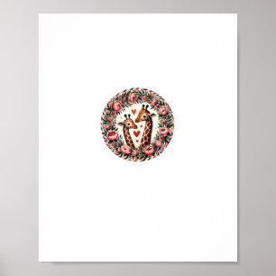 Giraffe Couple Illustration Giraffe Lovers _2 Poster