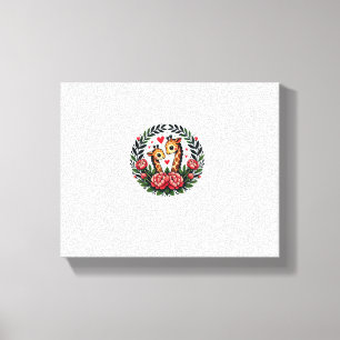 Giraffe Couple Illustration Giraffe Lovers  _4 Canvas Print