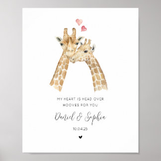 Giraffe Couple Poster