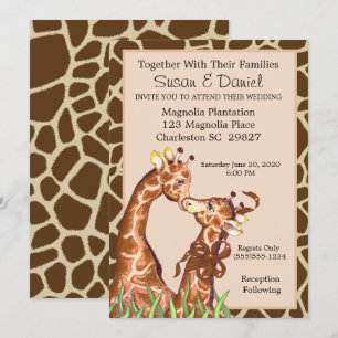 Giraffe Couple Wedding Invitation