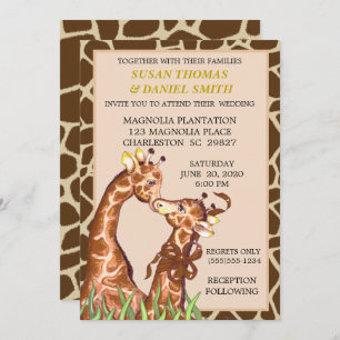 Giraffe Couple Wedding Invitation