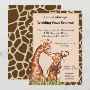 Giraffe Couple Wedding Renewal Vows Invitation