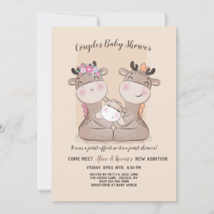 Giraffe Couples Baby Shower Invitation